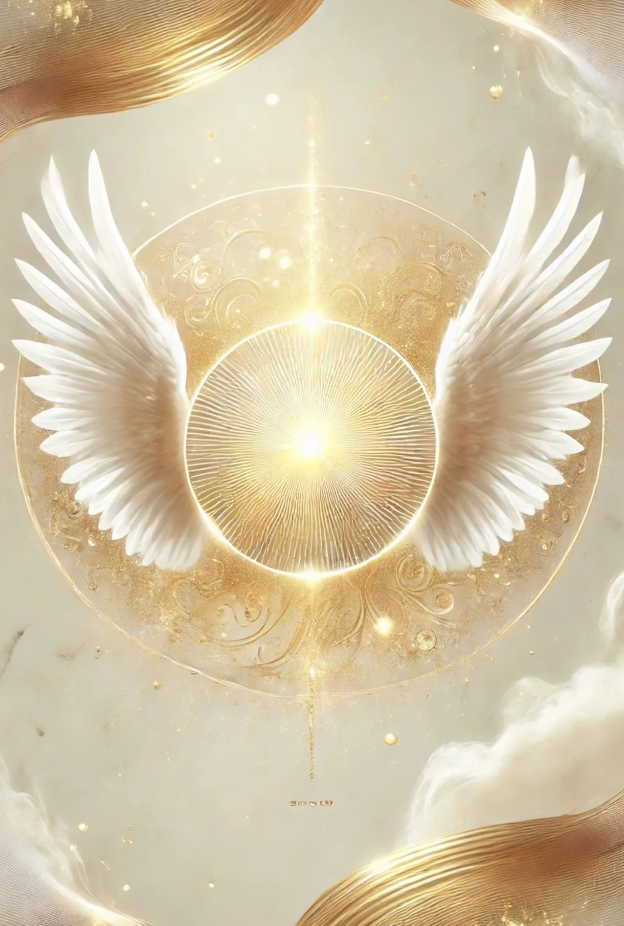 Herzraum - blühender Baum, umgeben von Energiewellen und kosmischen Chakren und einem Schmetterling